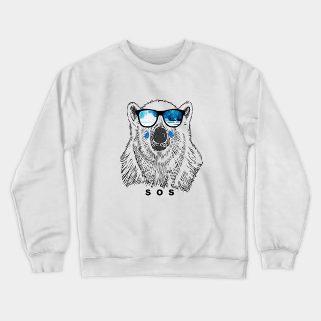 Polar Bear Sends Out an SOS Crewneck Sweatshirt by Notfit2wear